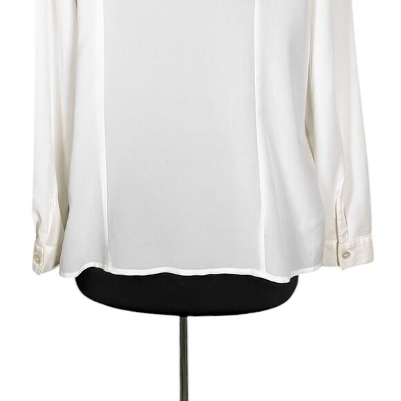 Chico's Women's Shirt Button Up Ivory Gold Embellished Blouse Top Size 2 US L/12 - Picture 8 of 10